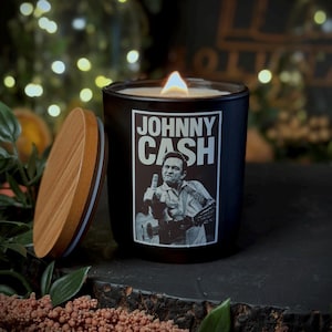 Johnny Cash | Country Music | Soy Wax | Vegan | Candle Gift | Handmade | Cruelty Free | Eco Friendly Refillable Candle | Sustainable