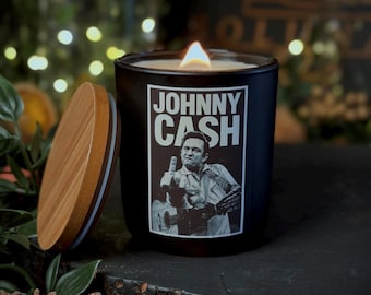 Johnny Cash | Country Music | Soy Wax | Vegan | Candle Gift | Handmade | Cruelty Free | Eco Friendly Refillable Candle | Sustainable