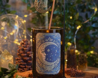 Whimsigoth 90s Moon | Handmade Incense Stick Holder | Upcycled | Witch Alter Gothic Decor | Meditation | Moon & Pentagram Pendant