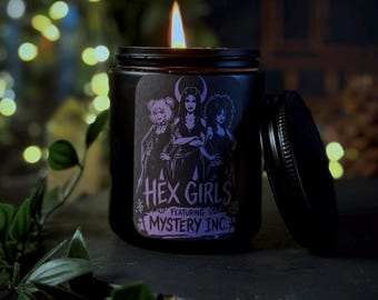 Hex Girls | Scooby Doo | Soy Wax | Vegan | 90s Nostalgic Gift | Gothic Gift | Handmade | Cruelty Free | Eco Friendly | Witchy Coven Candle