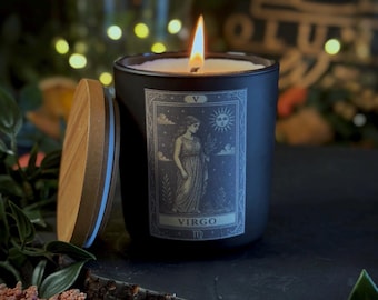Virgo | Star Sign | Horoscope | Handmade | Refillable Candle | Soy Wax | Eco Friendly | Alter Witchy Gift | Gothic | Hand Poured In Wales
