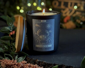 Cancer | Star Sign | Horoscope | Handmade | Refillable Candle | Soy Wax | Eco Friendly | Alter Witchy Gift | Gothic | Hand Poured In Wales