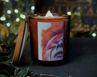 David Bowie | Soy Wax | Vegan | Candle Gift | Handmade | Cruelty Free | Eco Friendly Refillable Candle | Sustainable | Ziggy Stardust