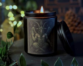Baphomet | Soy Wax | Vegan | Satanic | Gothic Gift | Handmade | Cruelty Free | Eco Friendly | Witchy Demon Candle