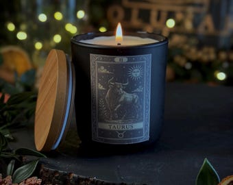 Taurus | Star Sign | Horoscope | Handmade | Refillable Candle | Soy Wax | Eco Friendly | Alter Witchy Gift | Gothic | Hand Poured In Wales