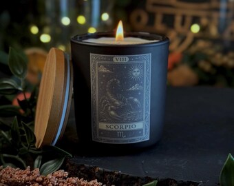Scorpio | Star Sign | Horoscope | Handmade | Refillable Candle | Soy Wax | Eco Friendly | Alter Witchy Gift | Gothic | Hand Poured In Wales