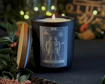 Gemini | Star Sign | Horoscope | Handmade | Refillable Candle | Soy Wax | Eco Friendly | Alter Witchy Gift | Gothic | Hand Poured In Wales