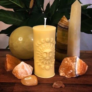 Sun and Moon Phases Pillar Soy Wax Vegan Alter Witch Spell Meditation Candles image 5