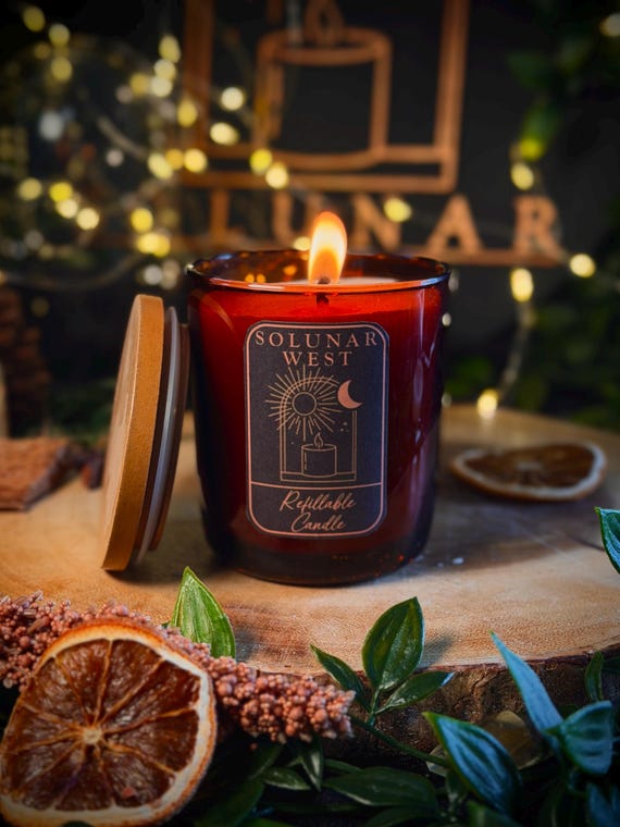 The Refillable Candle | Handmade | Cruelty Free | Eco Friendly | Non Toxic | Natural Made In The UK | 40 Hour Burn Time | Sustainable Living