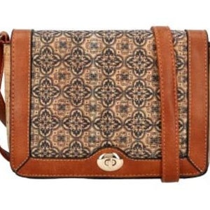 Colección NATURE Bolso de mano efecto corcho marrón estampado Beige azul y gris marroquinería regalo original para mujer