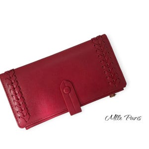 Portamonete porta carte portafoglio rosso elegante regalo originale pelletteria accessori donna