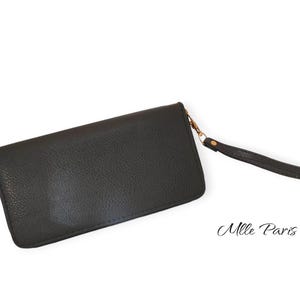 Portafoglio porta carte nero con manico regalo originale pelletteria accessori donna