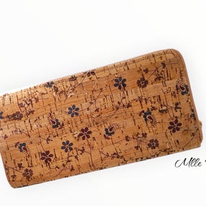 Porte Monnaie Porte Carte portefeuille imprimé petites fleurs bleues maroquinerie femme accessoires cadeau original