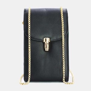Bolso mini grande tipo cartera/monedero/smartphone color negro con compartimentos regalo original marroquinería