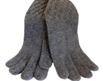 Gants  Torsadés Gris foncé Collection Automne - Hiver accessoire de mode femme textile cadeau original - MlleParis