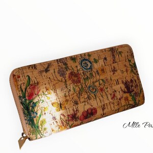 Portamonete porta carte portafoglio fiori multicolori regalo originale pelletteria