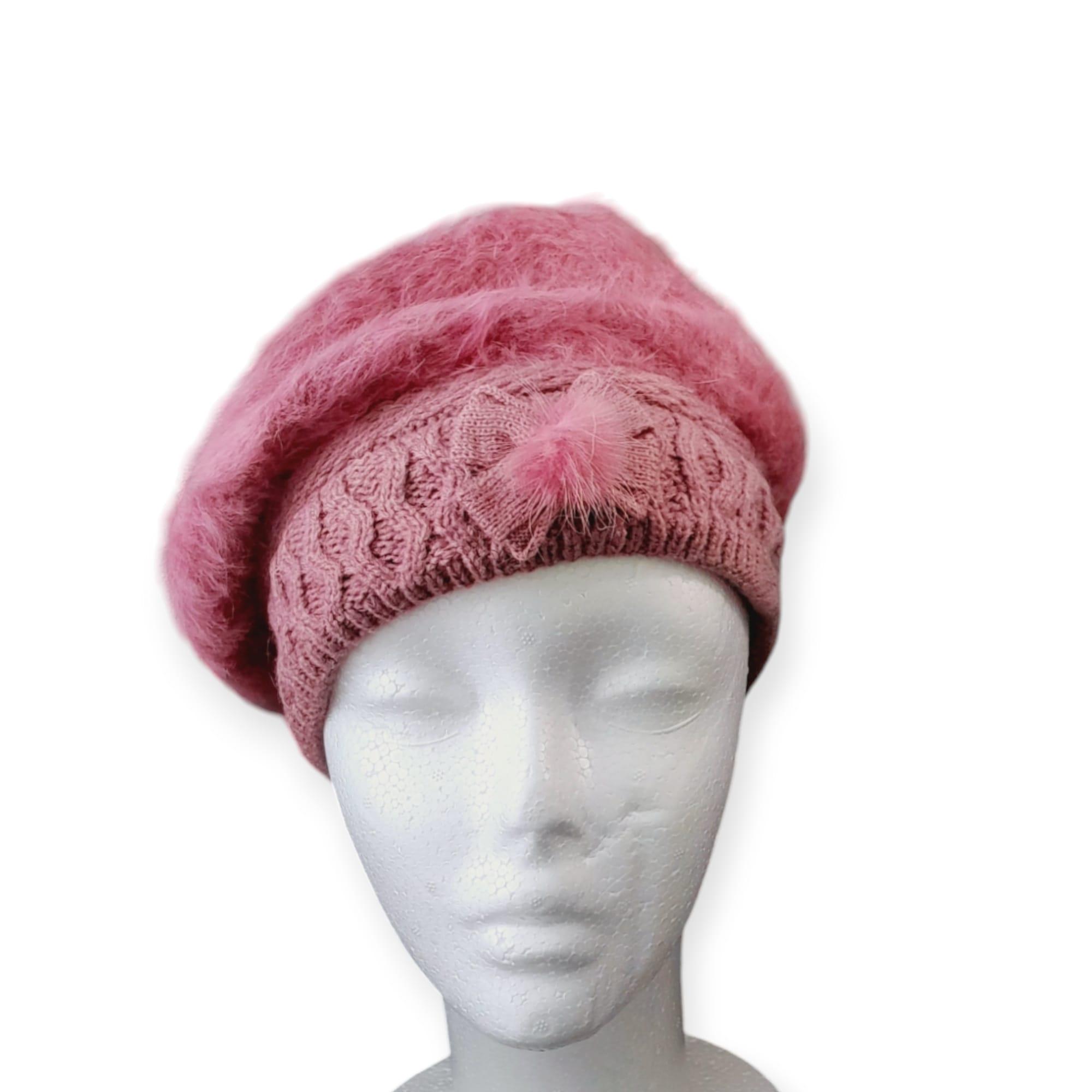 1940s Vintage Pink Angorette Angora Rabbit Fur Beret Angora Berets - Kopka Accessories main image 3