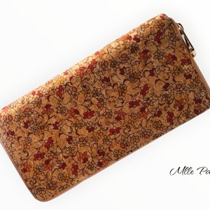 Portamonete porta carte portafoglio piccolo fiori rossi regalo originale pelletteria