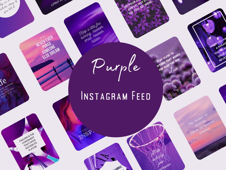 50 Purple Canva Instagram Post Templates / Purple Instagram Etsy