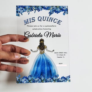 Quinceanera Invitations, Acrylic Invitations for  Sweet Sixteen