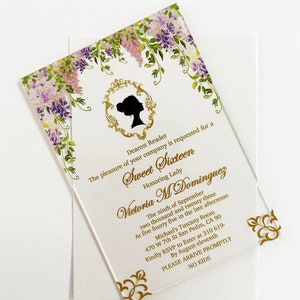 Quinceanera Invitation, Sweet Sixteen Acrylic Invitation, Clera Cards for Quice anos