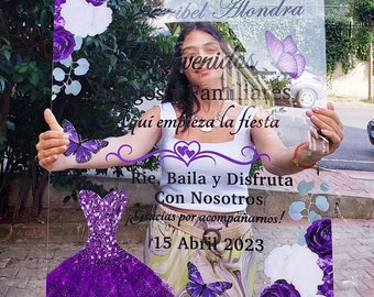Welcome Sign for Wedding and Quinceanera, Welcome Sign on Acrylic Glass, Party Sign, Custom Welcome Sign for bridal shower