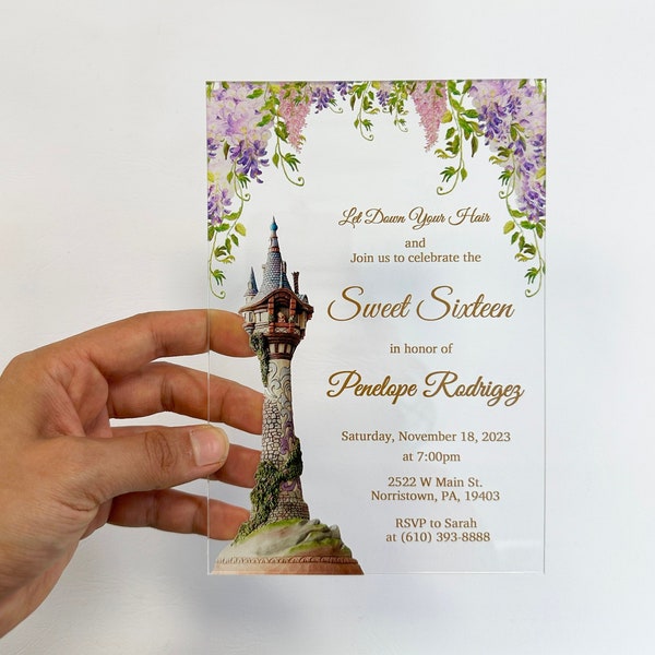 Rapunzel Quinceanera Invitations Cards Etsy