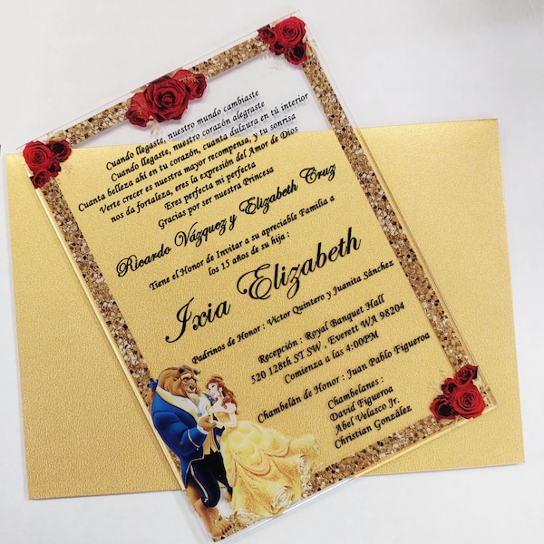 Beauty and the Beast Wedding Invitations Etsy