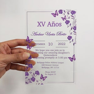 Quinceanera Invitations, Acrylic Invitations