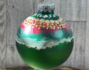 Winter Christmas tree Bauble  handpainted tree ornaments