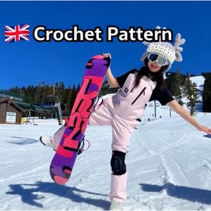 Patrón de funda para casco de esquí con diseño de reno a crochet / Talla adulto (Patrón en PDF)