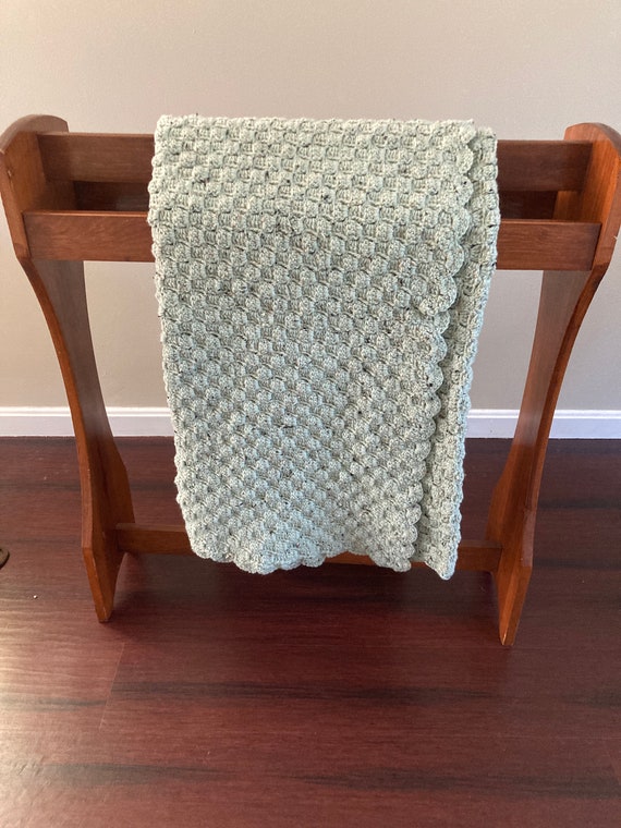 Sage Green Afghan Blanket Queen Size Handmade Large Etsy