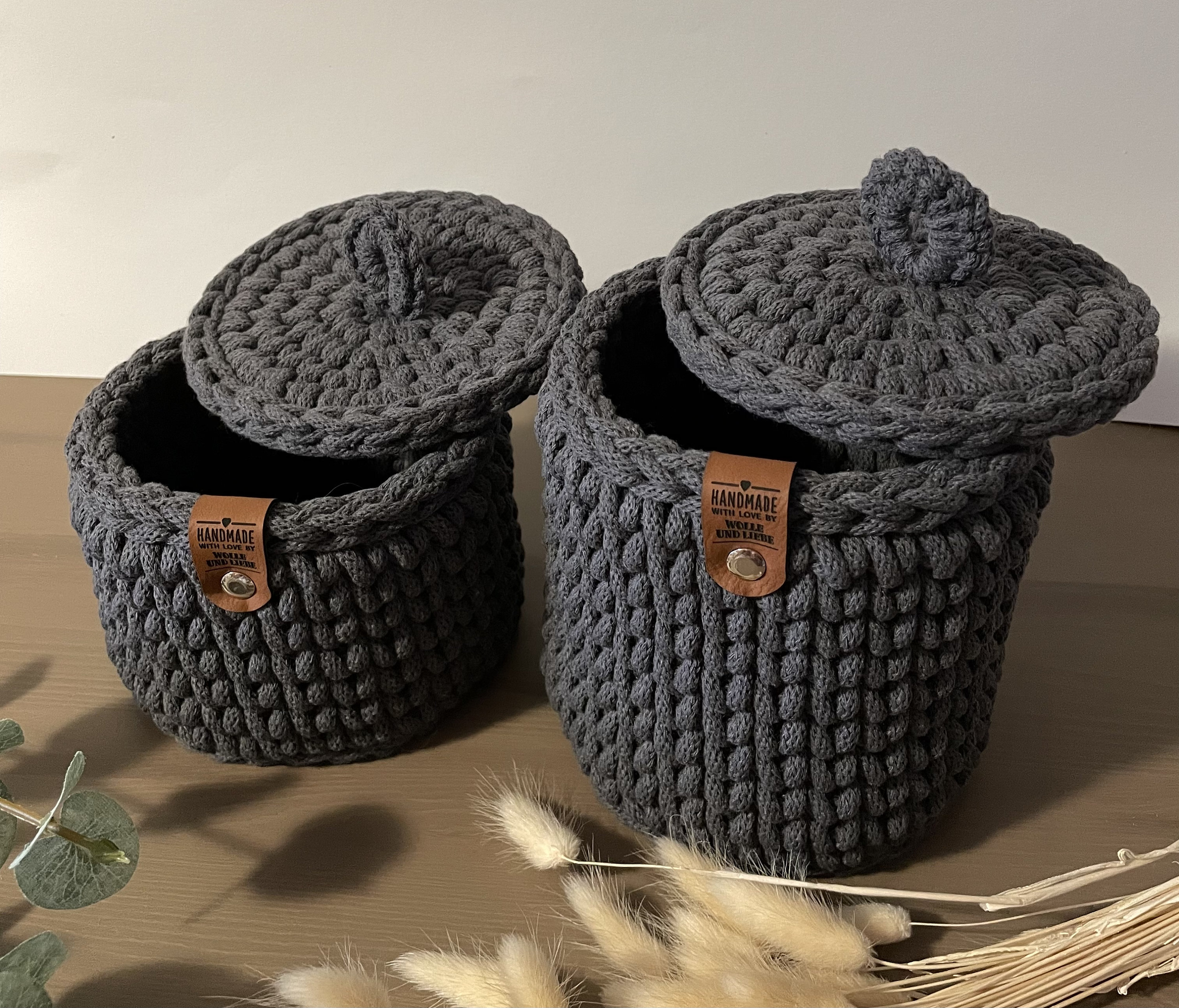Crochet Basket With Lid Angular Crocheted Basket Gift Idea Storage Basket  Cup Basket Square Utensil Rectangular 
