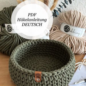 PDF German instructions for a crocheted basket | bread basket | utensil | design by Wolle und Liebe