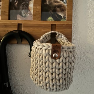 Hanging basket | Hanging basket | Bathroom | Children&#39;s room | Basket with handle | Crocheted basket
