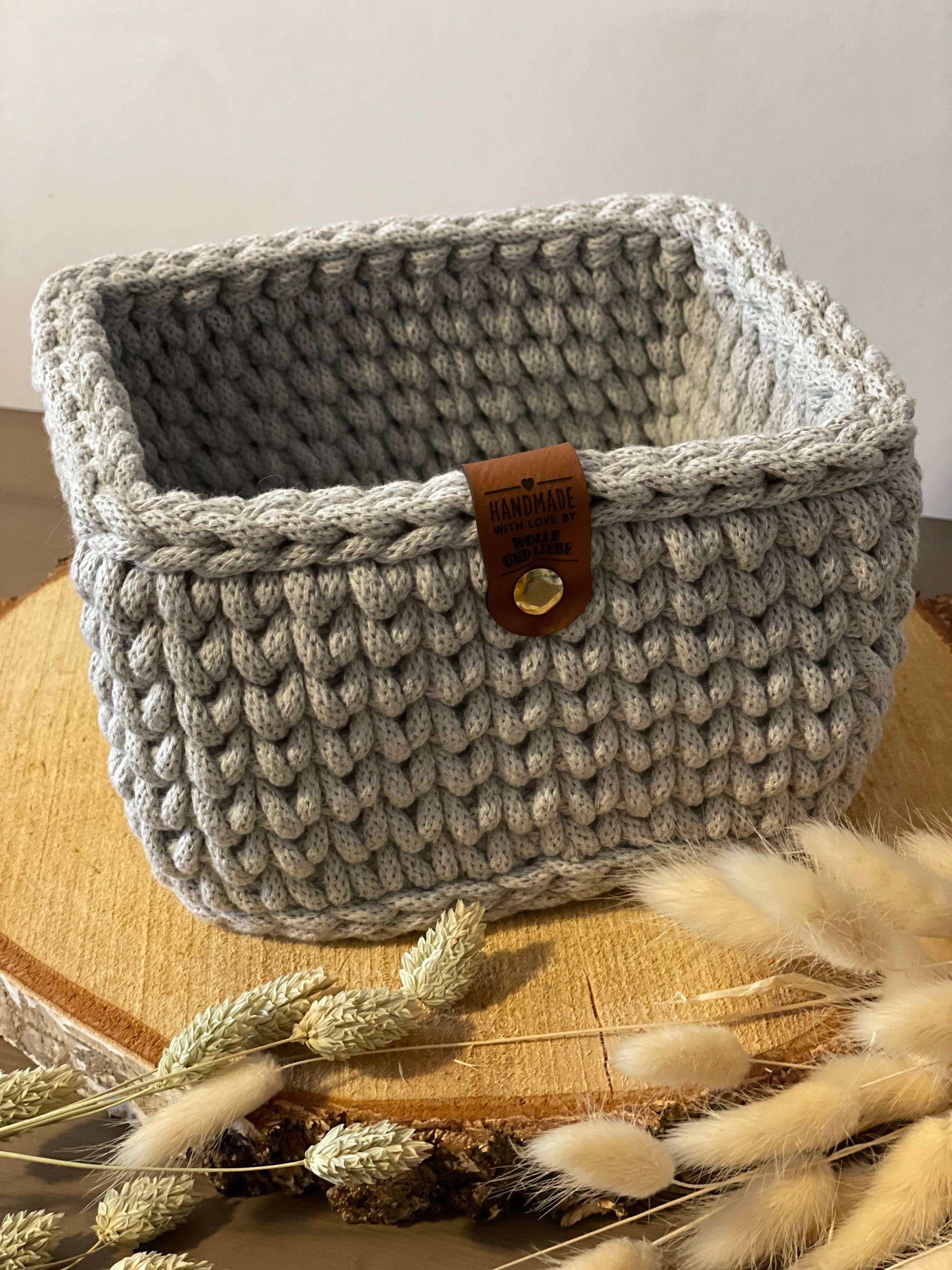 Crochet Basket With Lid Angular Crocheted Basket Gift Idea Storage Basket  Cup Basket Square Utensil Rectangular 