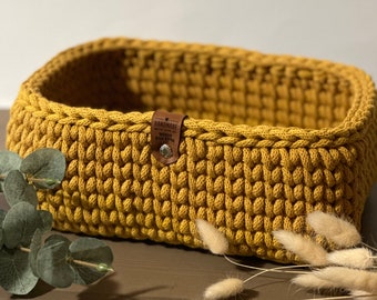 Crochet basket | square | crocheted basket | Gift idea | Storage basket | basket | Basket square | Utensilo | rectangular