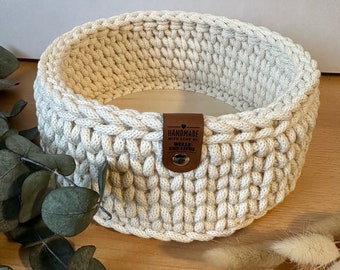 Modern bread basket with wooden base | Bread basket | Kitchen helper | Crochet basket | Gift idea | Storage basket | Utensilo | Basket baskets dining table