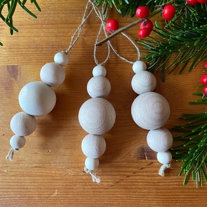 Décorations d'arbre | perles en bois | Macramé | Noël | Bande-annonce | Décorations de Noël | Pendentif arbre