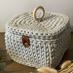 本格派ま！ Crochet Basket Gift | Basket Crocheted | Square | Lid With アクセサリー