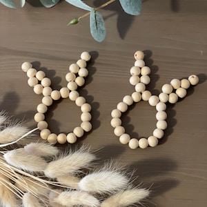 Bunny made of wooden beads | Easter | Easter decoration | napkin ring | table decorations | deco