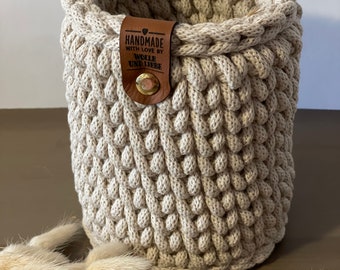 Tall basket | crocheted | kitchen utensils | basket | storage basket | crocheted basket | utensil holder | tall basket | bathroom | kitchen