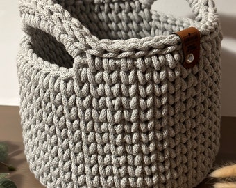 Large modern crochet basket | with handle | Gift idea | Storage basket Utensilo basket baskets design