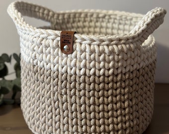 Large modern crochet basket | with handle | Gift idea | Storage basket Utensilo basket baskets design