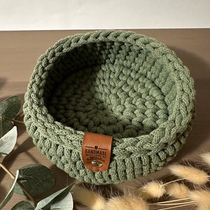 Round key basket | Crochet basket | Flat basket | Gift idea | Utensilo | basket | hallway | Hallway | Order helper | basket