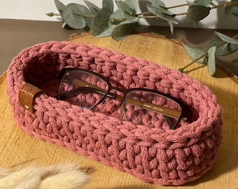 Oval Crochet Basket | Glasses rack | Glasses case | Key basket | Gift idea | Utensilo | basket | hallway | Hall | Order helper | basket