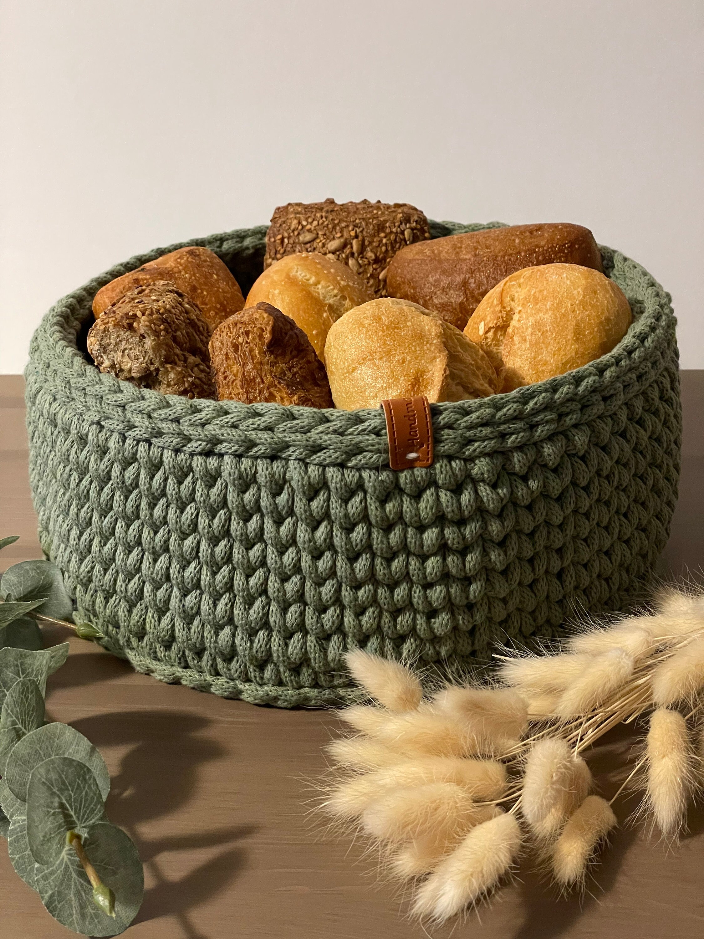 Panier à Pain En Rotin En Forme De Cœur - Gris, 27x25.5x7 Cm | Rangement Déco Pour Cuisine, Salon, Cadeau