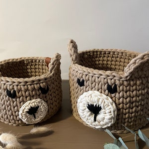 Bear basket | Bear basket | | Crochet basket | Bear basket | crocheted | Gift idea for birth