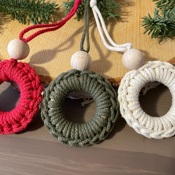 Baumschmuck | Holzperlen | Makramee | Weihnachten | Anhänger | Weihnachtsschmuck | Baumanhänger