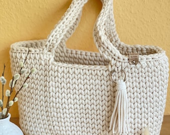 Crocheted bag | Shoulder bag | Shopper | Gift idea | Handle bag | Crochet bag | Large selection of colors | Bag with handle | Beach bag